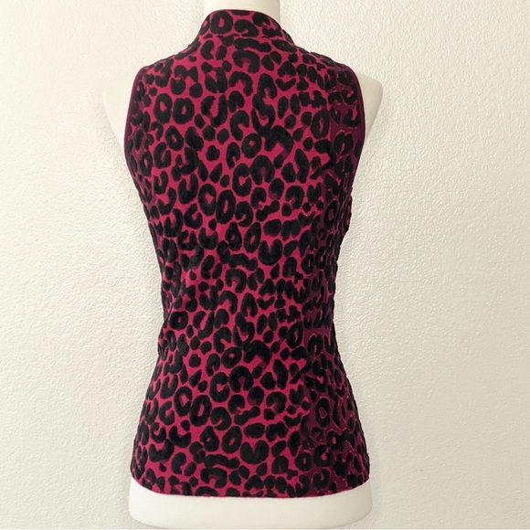 MILLY Leopard Print Mock-Neck Top - Picture 2 of 5